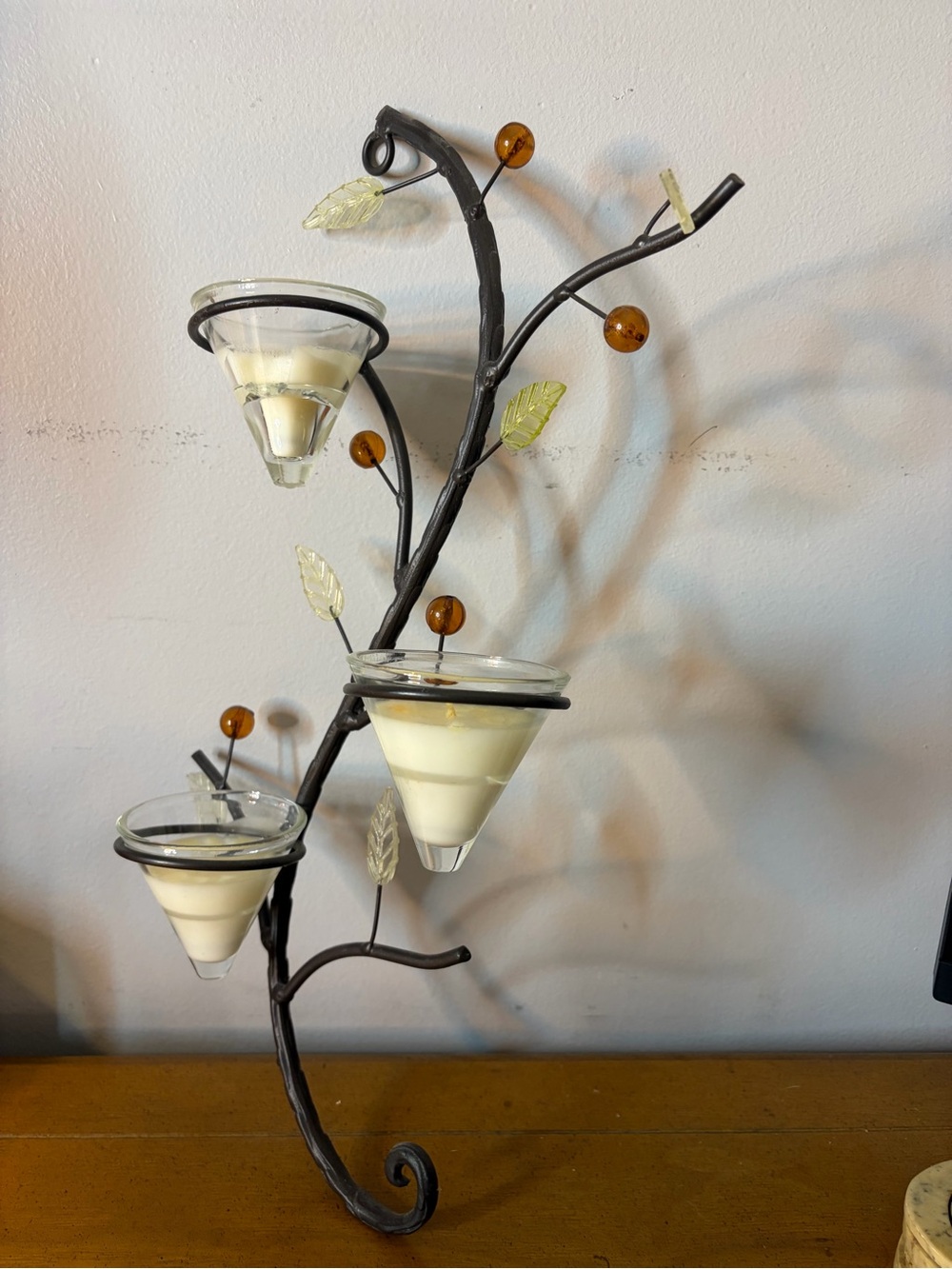 Gallery of Light Dawn Lilies 3-Cup Candle Wall Sconce